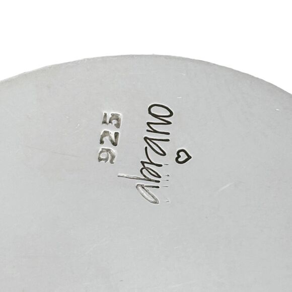 Vintage Abrano Sterling Silver 925 Oval Agate Pendant - Picture 5 of 7